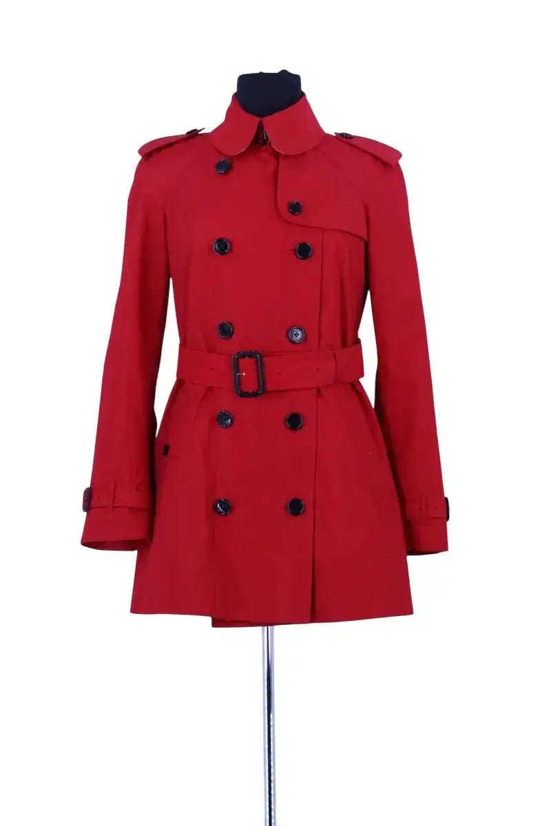Trench-coat Burberry Rouge en Coton, taille XS - Seconde Main