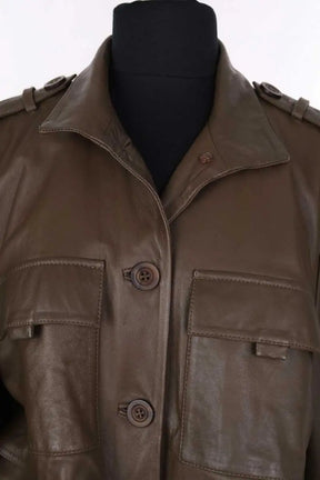 Trench-coat Gestuz Kaki en Cuir