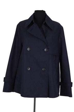 Trench-coat Max Mara Bleu en Coton, taille L - Seconde Main