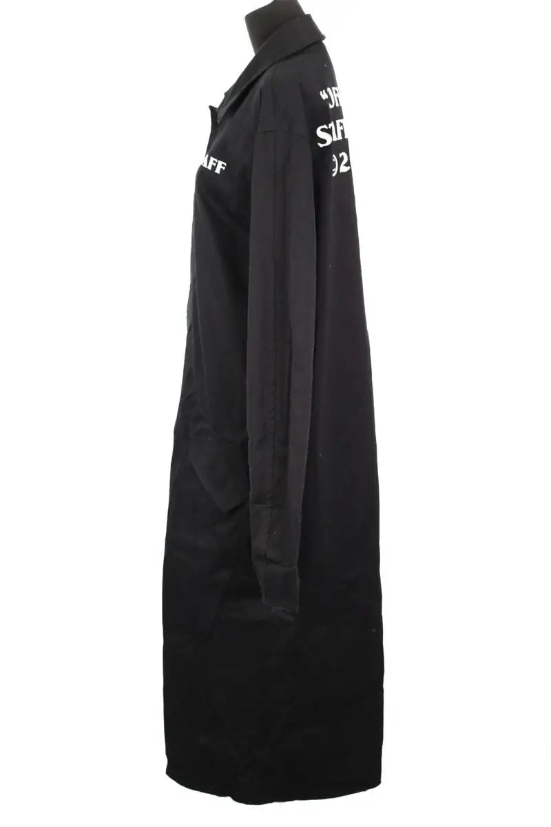 Trench-coat Off White Noir en Coton