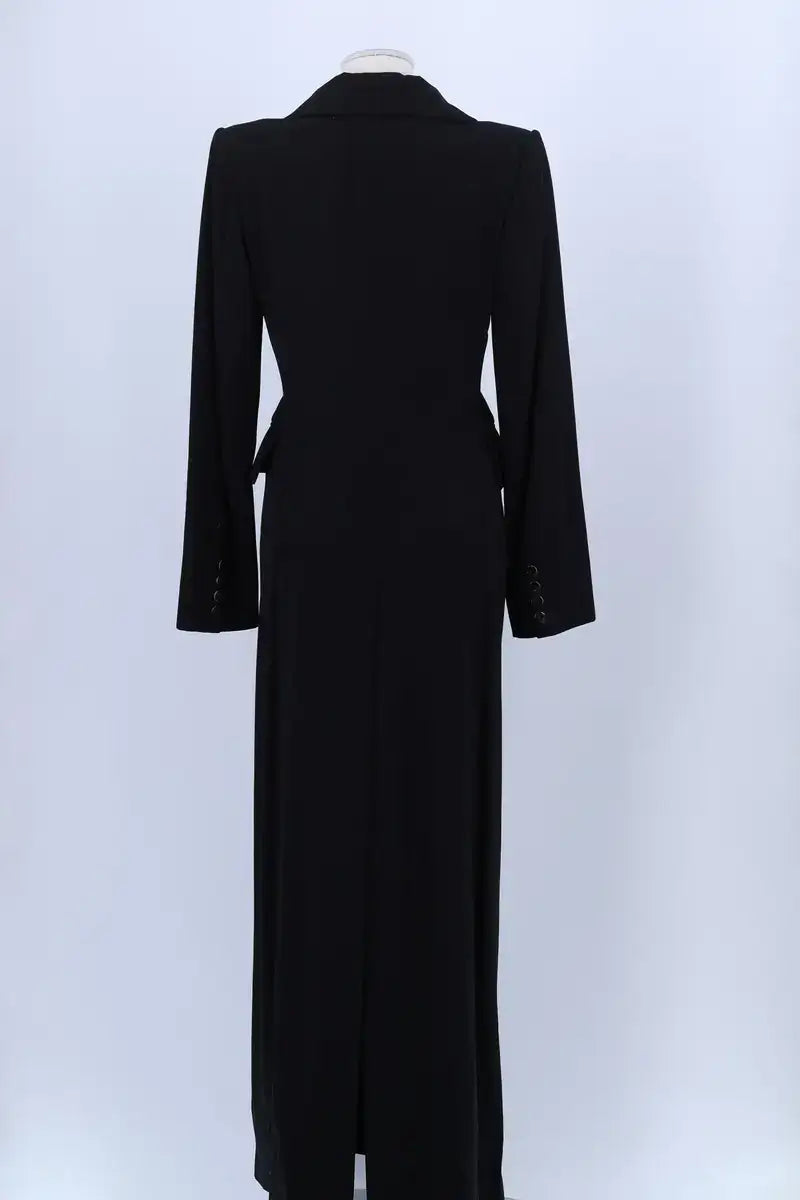 Trench-coat Plein Sud Noir en Laine