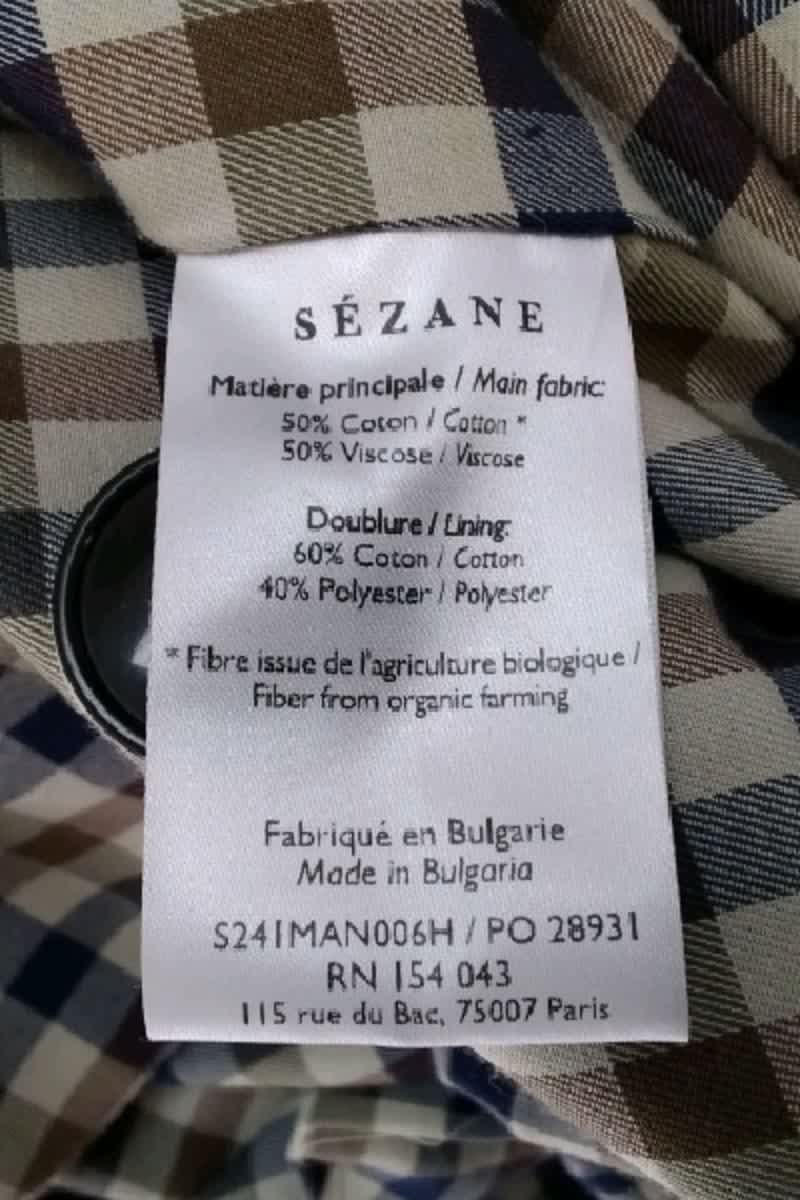 Trench-coat Sézane Kaki en Coton