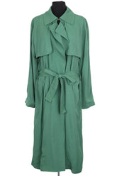 Trench-coat Tara Jarmon Vert en Viscose, taille XL - Seconde Main