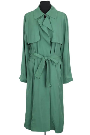 Trench-coat Tara Jarmon Vert en Viscose, taille XL - Seconde Main