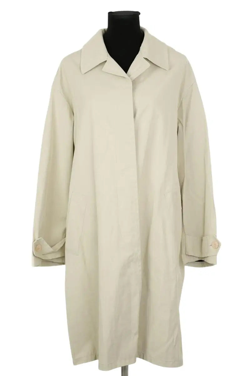 Trench-coat Yves Saint Laurent Ecru en Synthétique, taille L - Seconde Main