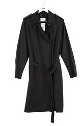 Trench Sandro Noir en Coton, taille L - Seconde Main