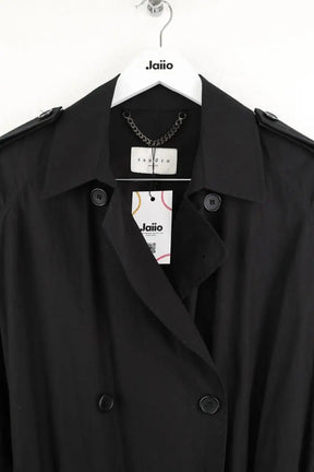Trench Sandro Noir en Coton