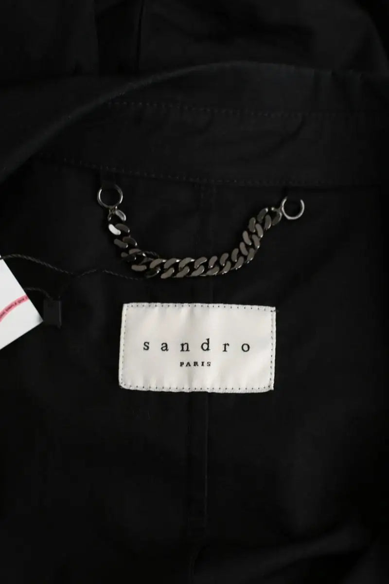 Trench Sandro Noir en Coton