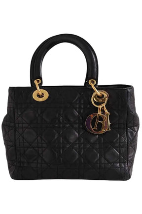 Sac à main Dior Lady Dior Noir en Cuir - Seconde Main