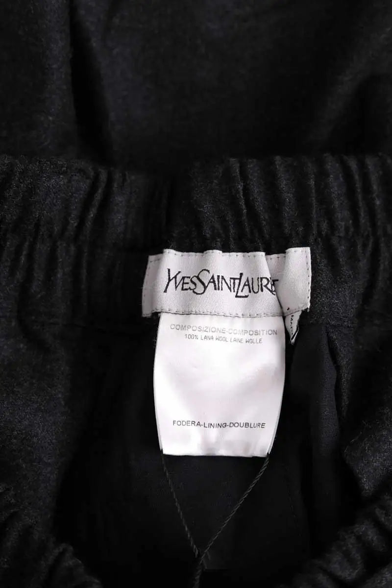 Pantalon large Yves Saint Laurent Anthracite en Laine