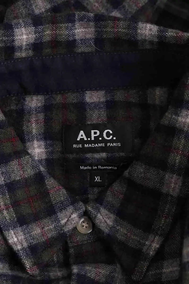 Chemise APC Kaki en Laine