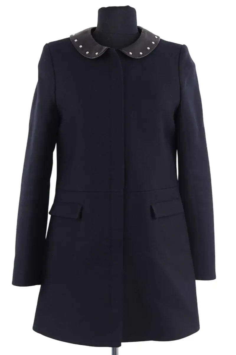 Manteau Claudie Pierlot Marine en Laine, taille S - Seconde Main