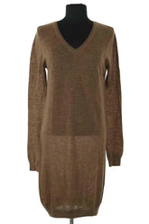 Robe American Vintage Marron en Cachemire, taille S - Seconde Main