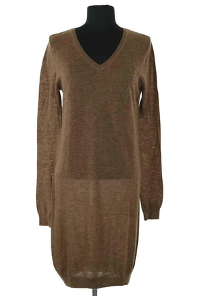 Robe American Vintage Marron en Cachemire, taille S - Seconde Main