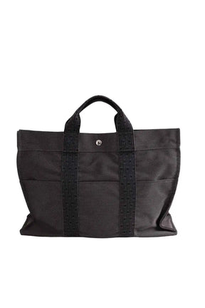 Cabas Herline Hermès Toto Anthracite en Coton - Seconde Main