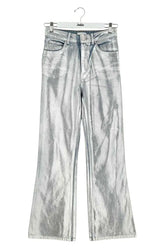 Jean droit Sandro Argent en Coton, taille XS - Seconde Main