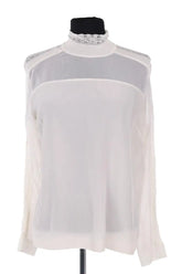 Blouse Sandro Beige en Soie, taille M - Seconde Main