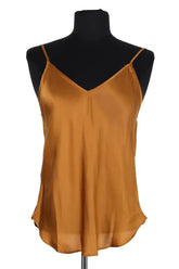 Top sans manche Mes Demoiselles Native Camel en Soie, taille XS - Seconde Main