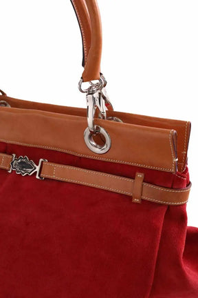 Cabas Ines de la Fressange Rouge en Daim