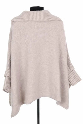 Poncho Kujten Ecru en Cachemire