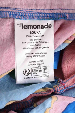 Mini jupe Make My Lemonade Bleu en Viscose