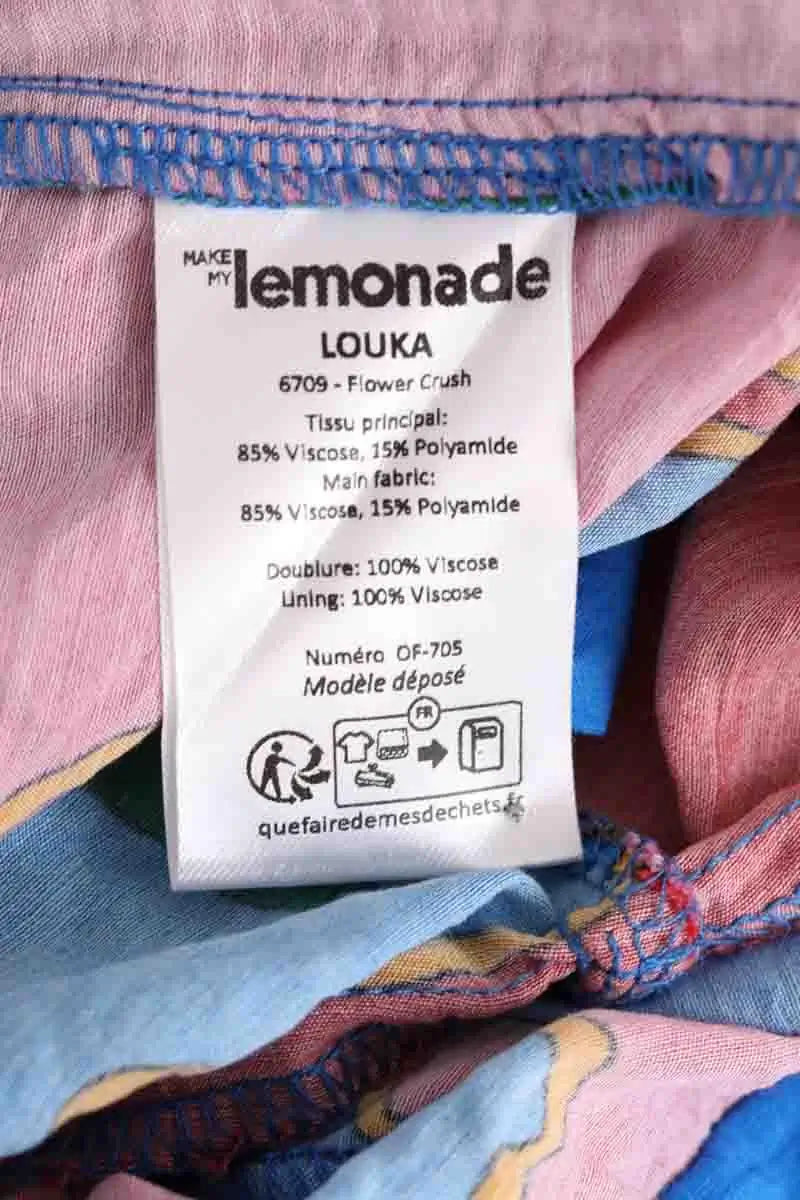 Mini jupe Make My Lemonade Bleu en Viscose