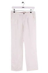 Pantalon droit Burberry Blanc en Coton, taille L - Seconde Main