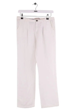 Pantalon droit Burberry Blanc en Coton, taille L - Seconde Main