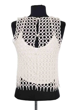 Top sans manche Maje Blanc en Synthétique, taille S - Seconde Main