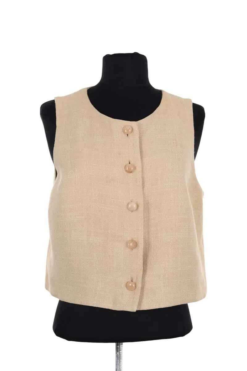 Top Sézane Beige en Coton, taille L - Seconde Main