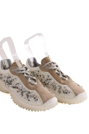 Baskets Miu Miu en tissu technique brodé bubble Blanc en Tissu
