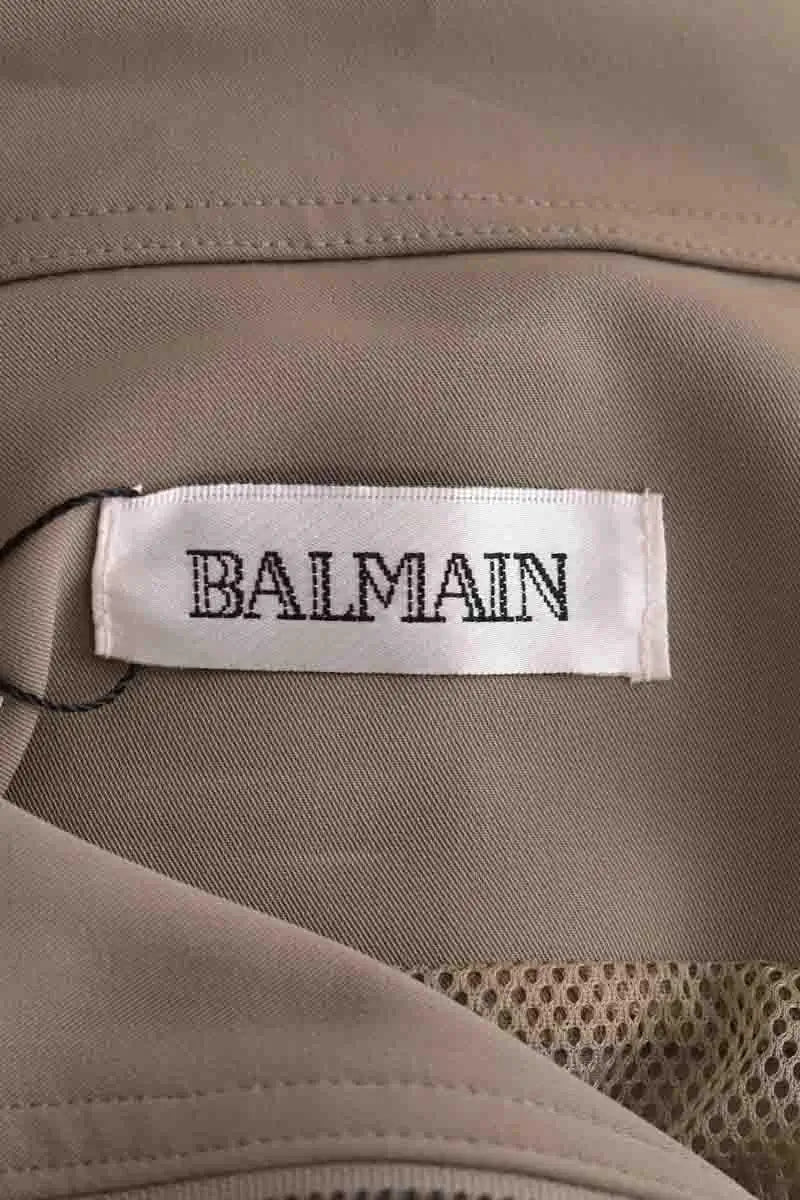 Trench-coat Balmain Kaki en Synthétique