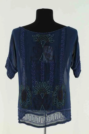 Blouse Antik Batik Bleu en Synthétique