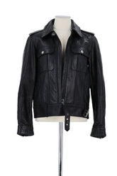 Veste APC Noir en Cuir, taille S - Seconde Main