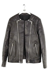 Veste Balmain Noir en Cuir, taille L - Seconde Main