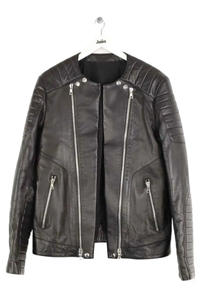 Veste Balmain Noir en Cuir, taille L - Seconde Main