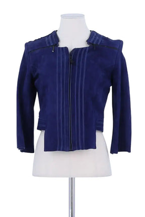 Veste Barbara Bui Bleu en Daim, taille S - Seconde Main
