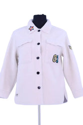 Veste Bonton Blanc en Synthétique, taille XXS - Seconde Main