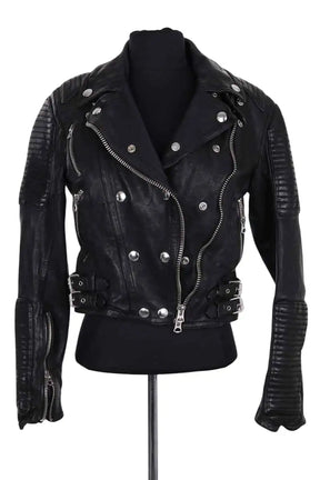 Veste Burberry Noir en Cuir, taille S - Seconde Main