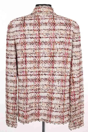 Veste Chanel Veste col Mao Beige en Tweed