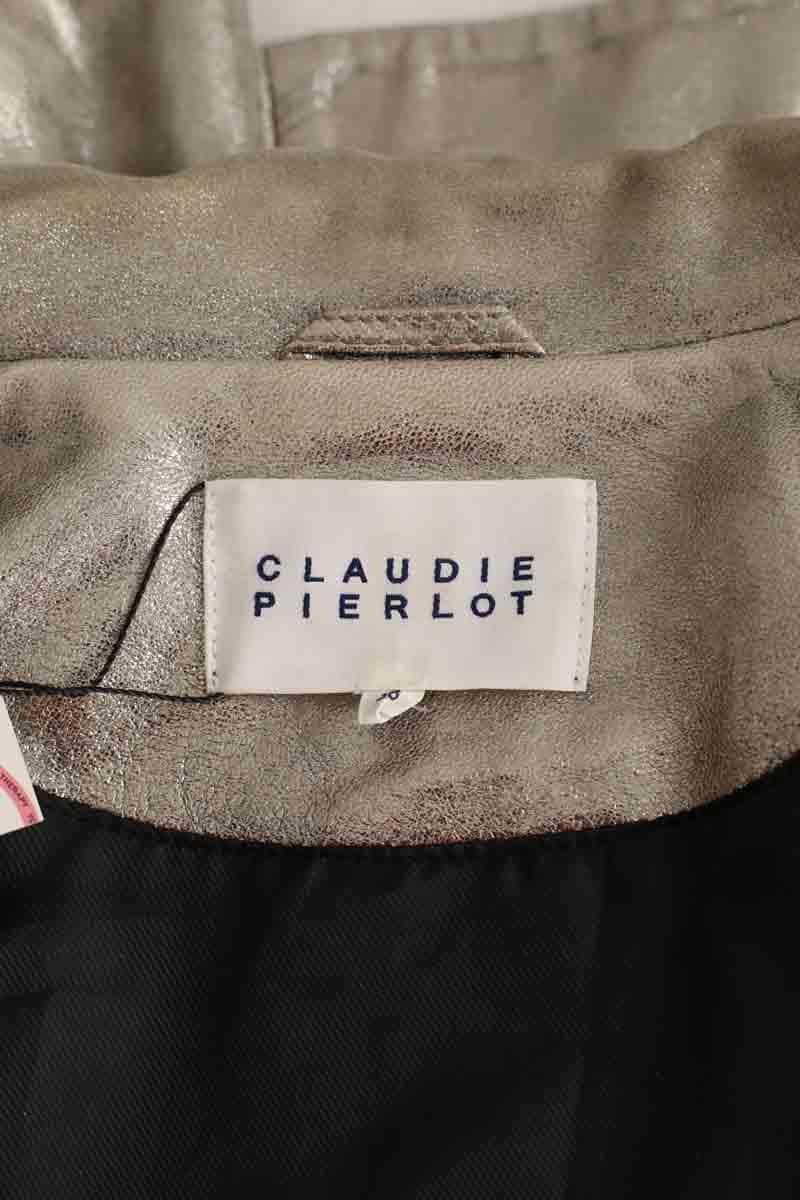 Veste Claudie Pierlot Argent en Cuir