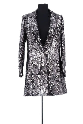Veste Claudie Pierlot Argent en Synthétique, taille M - Seconde Main