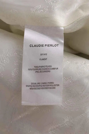 Veste Claudie Pierlot Flament Ecru en Fourrure