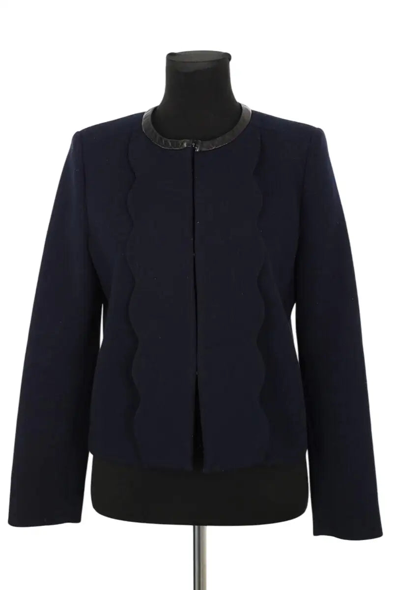 Veste Claudie Pierlot Vanille Bleu en Polyester, taille L - Seconde Main