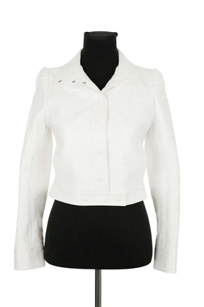 Veste Courrèges Iconique Vinyle Blanc en Coton, taille S - Seconde Main