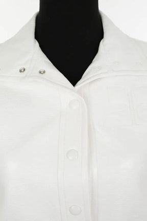 Veste Courrèges Iconique Vinyle Blanc en Coton