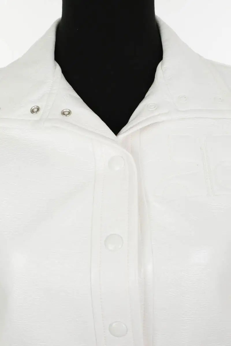 Veste Courrèges Iconique Vinyle Blanc en Coton