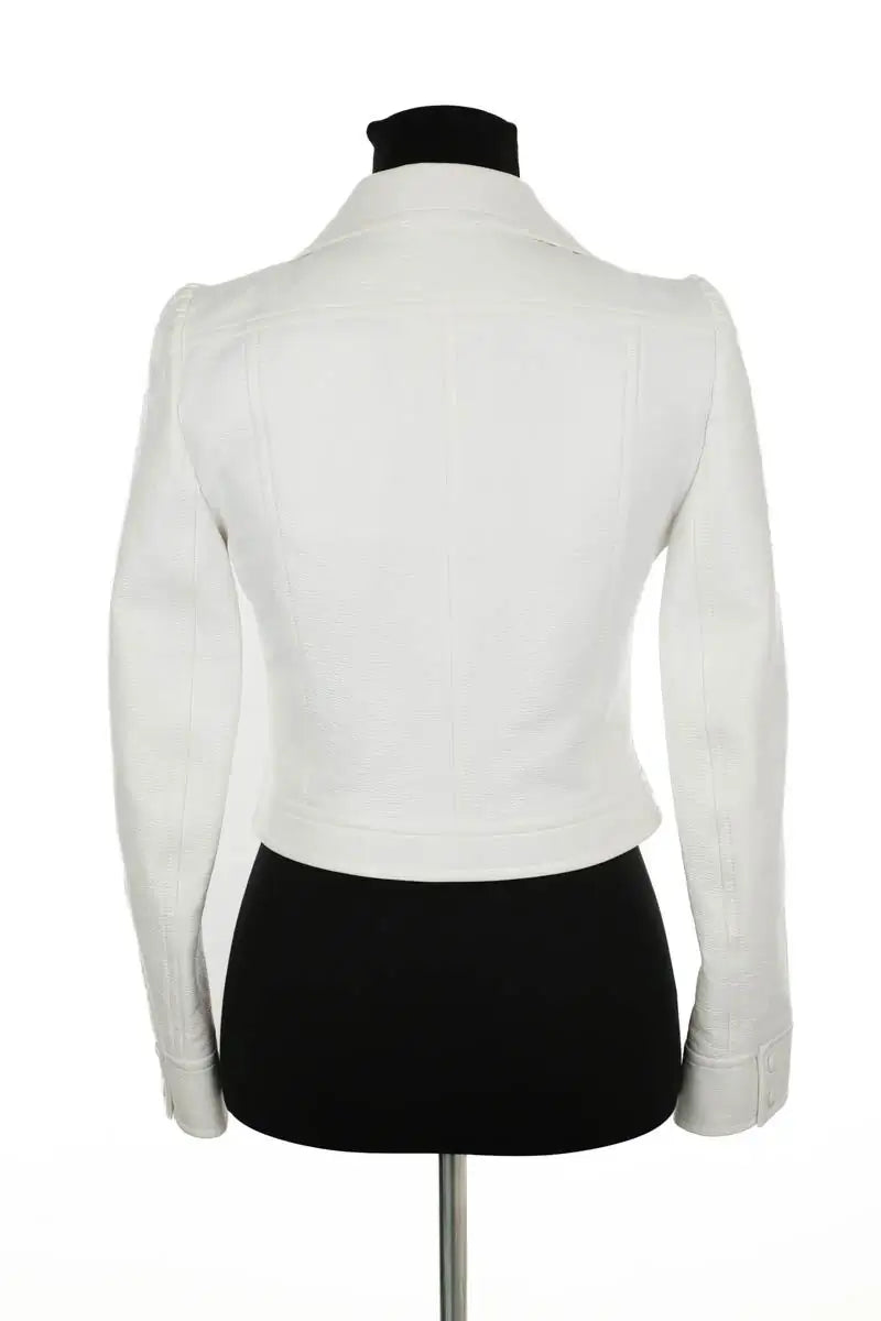 Veste Courrèges Iconique Vinyle Blanc en Coton