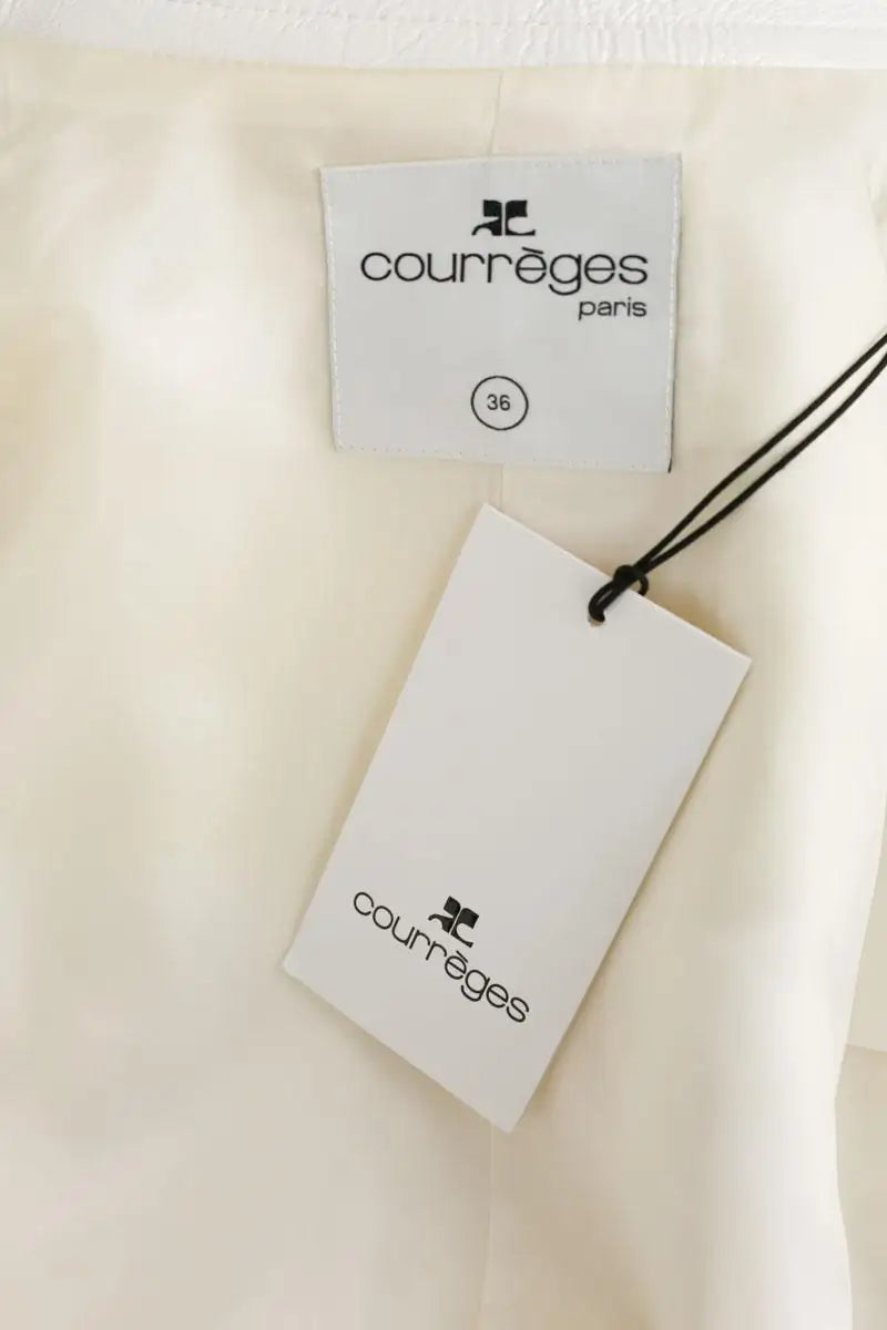 Veste Courrèges Iconique Vinyle Blanc en Coton
