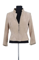 Veste Diane Von Furstenberg Beige en Cuir, taille S - Seconde Main